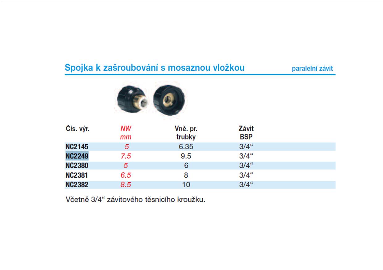 Obrázok 2 - Spojka John Guest NC2249 k zaskrutkovaniu  s mosadz. vložkou 3/8